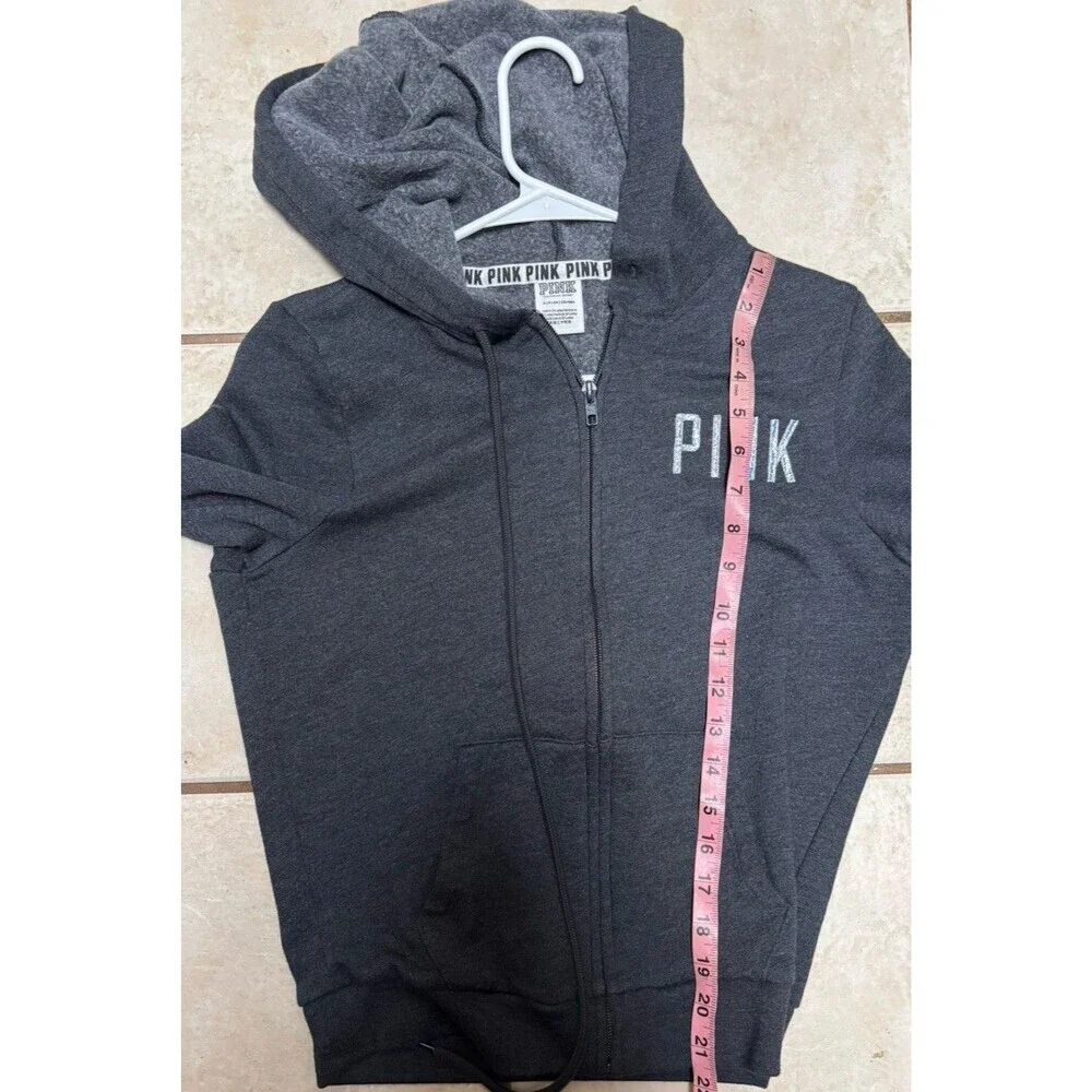 PINK Victoria’s Secret NEW YORK Statue Of Liberty Sequence Hoodie Full Zip small - Picture 6 of 6